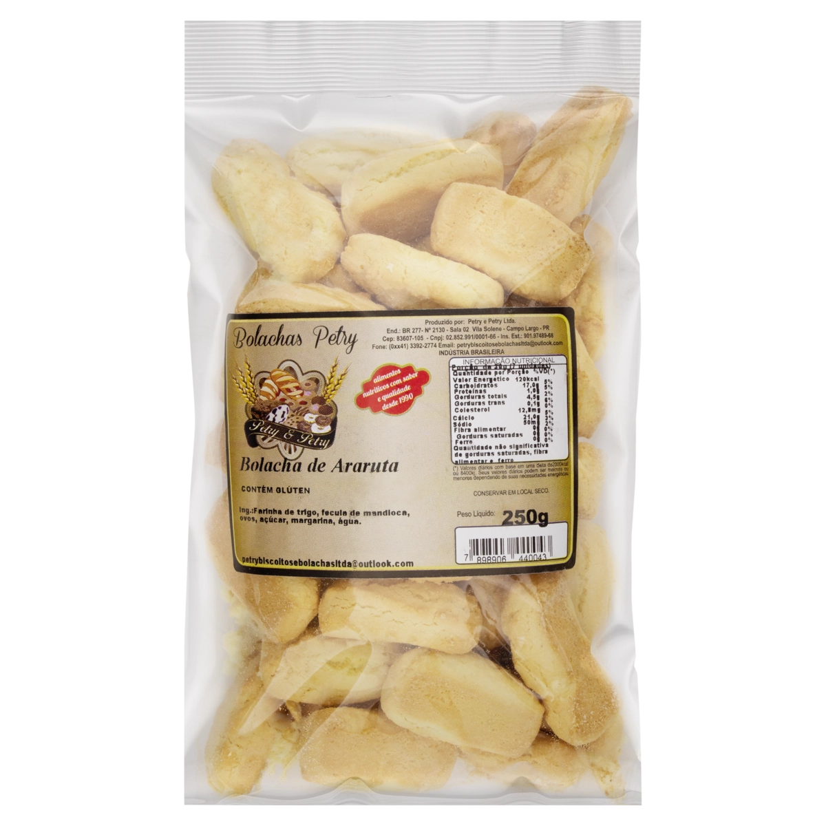 Bolacha Araruta Petry Pacote 250g