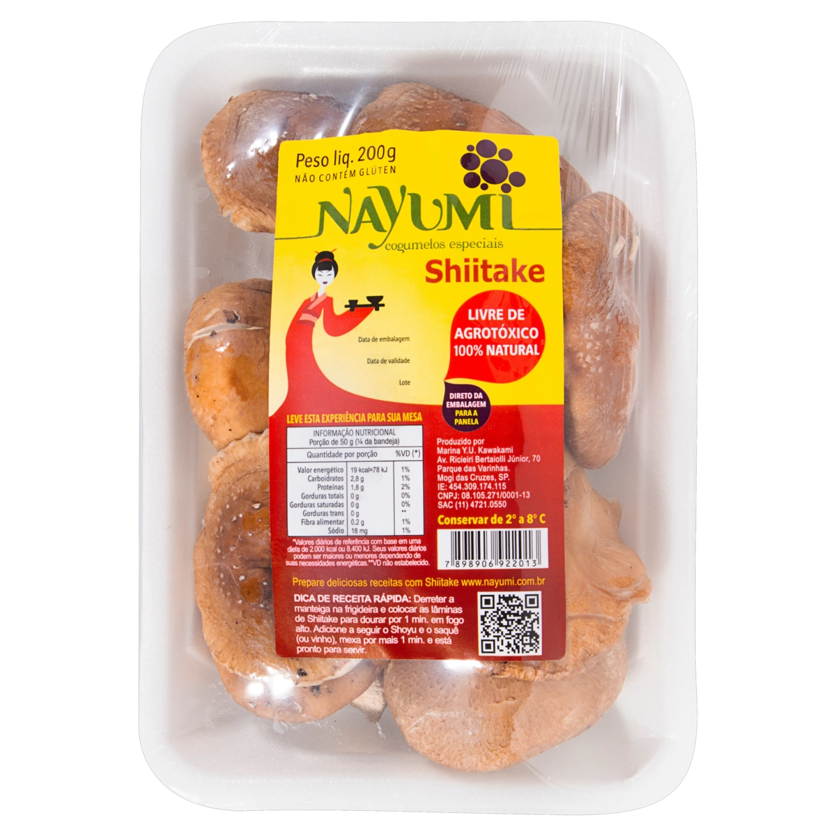 Cogumelo Shiitake Nayumi Bandeja 200g