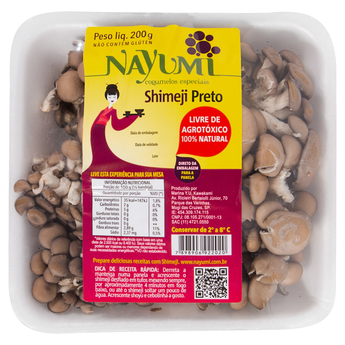 Cogumelo Shimeji Preto Nayumi Bandeja 200g