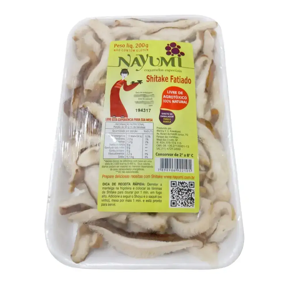 Cogumelo Shiitake Fatiado Nayumi Bandeja 200g