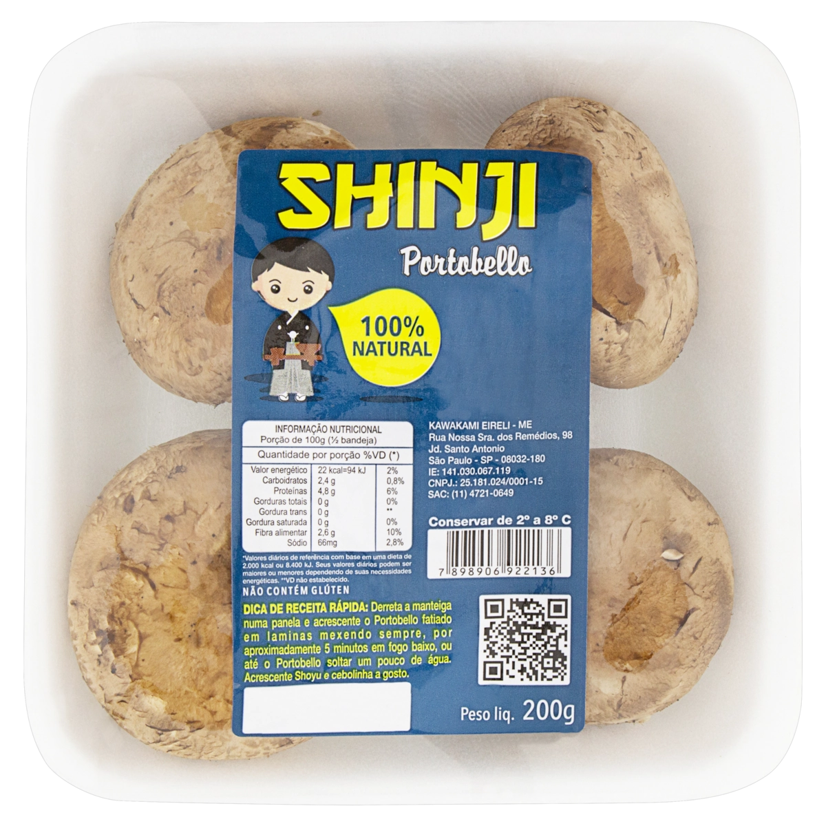 Cogumelo Portobello Shinji Bandeja 200g