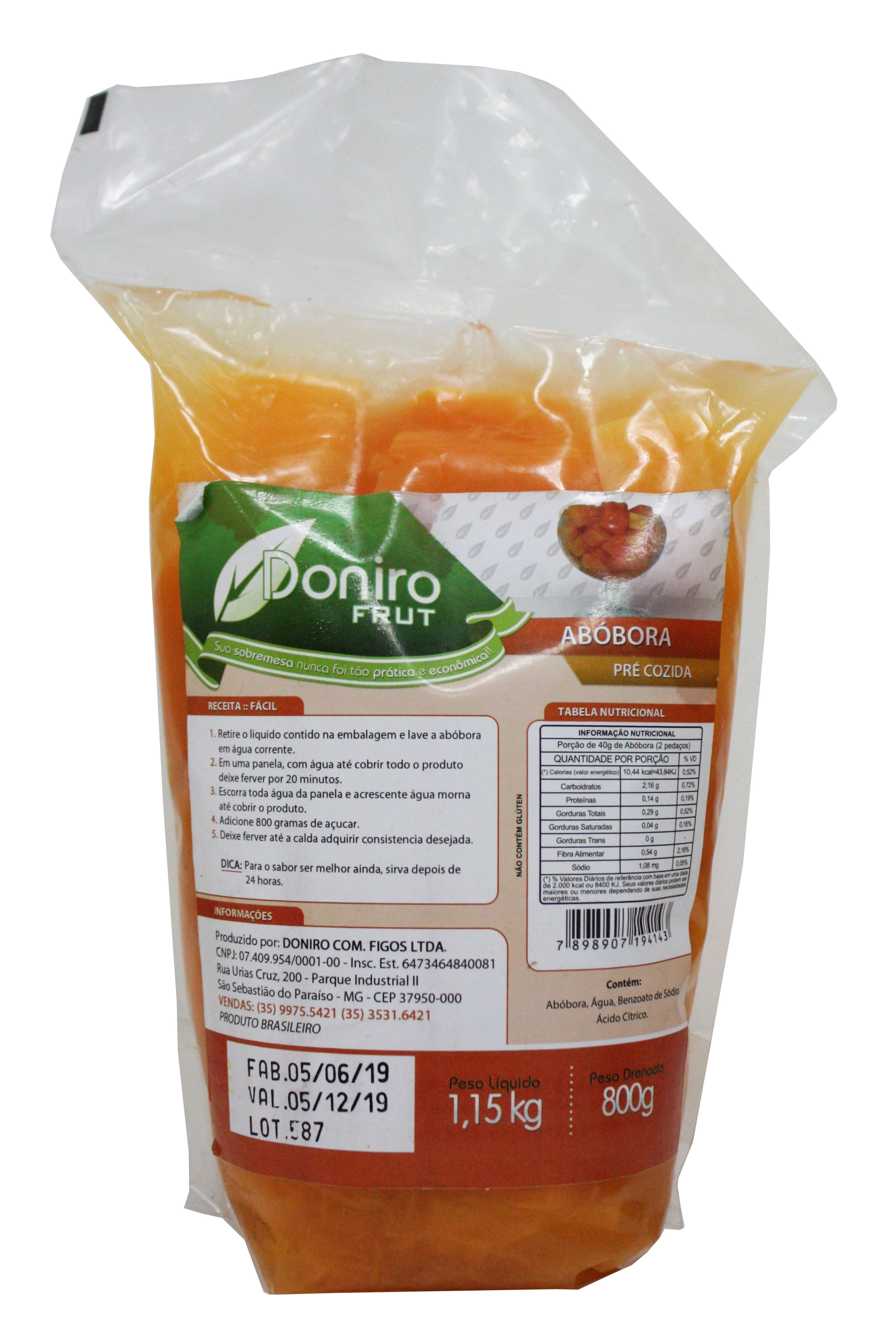 Abobora Pre Cozida 1kg