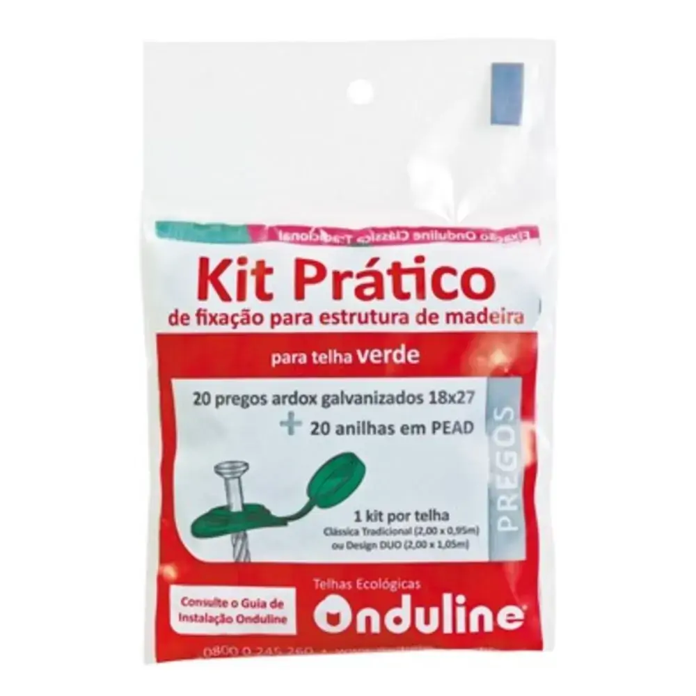 Kit Fix Onduline 20 Pregos 20anilhas Verde