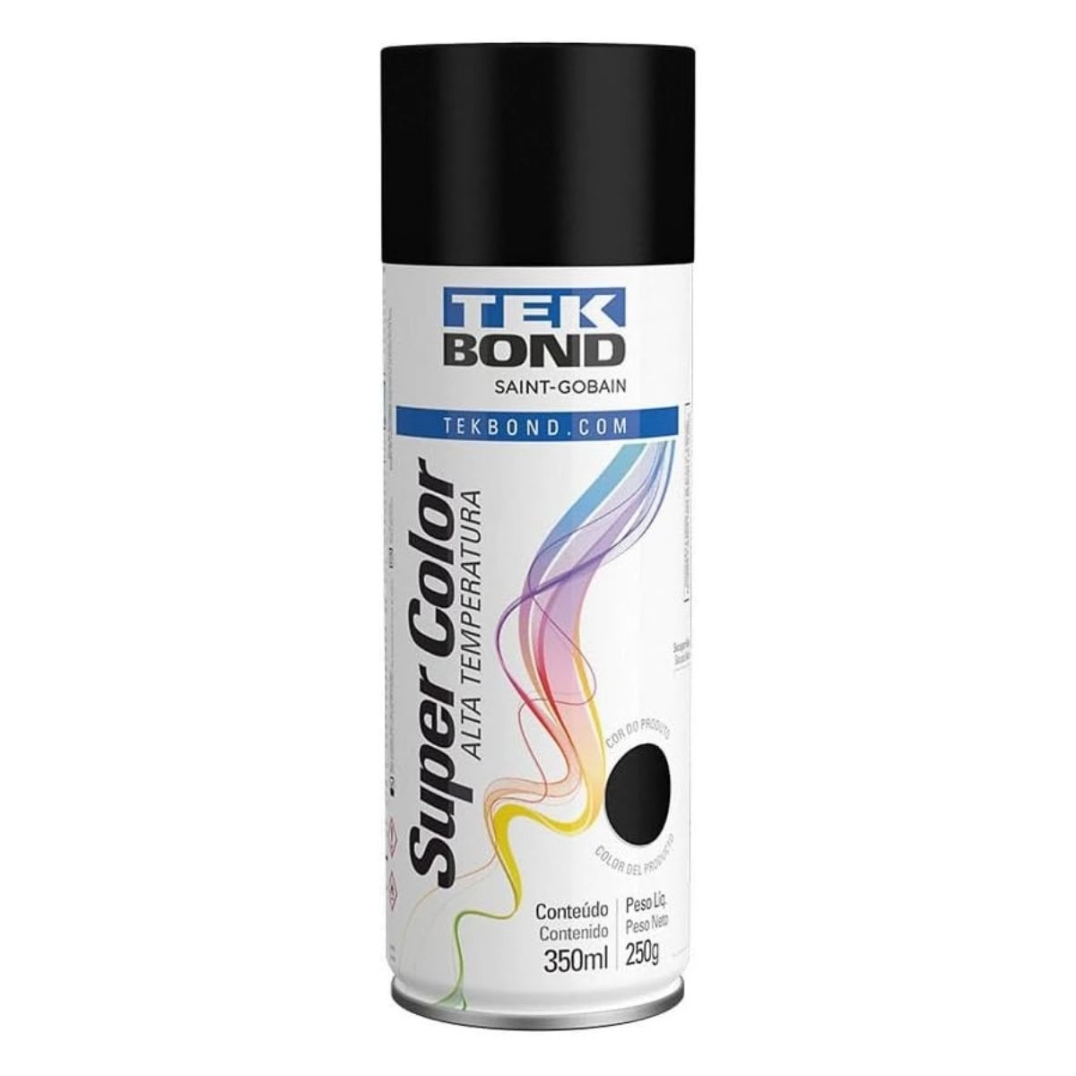 Tinta Spray Alta Temperatura Preto Fosco Mundial Prime Lata 400ml