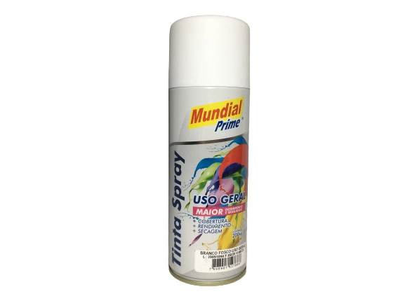 Tinta Spray 200ml Branco Fosco Mundial Prime