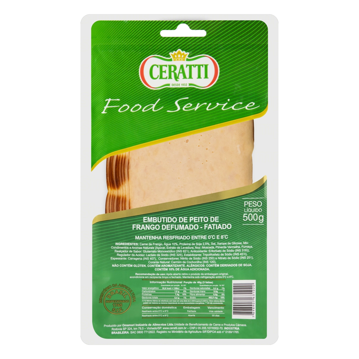 Peito De Frango Defumado Fatiado Ceratti 500g