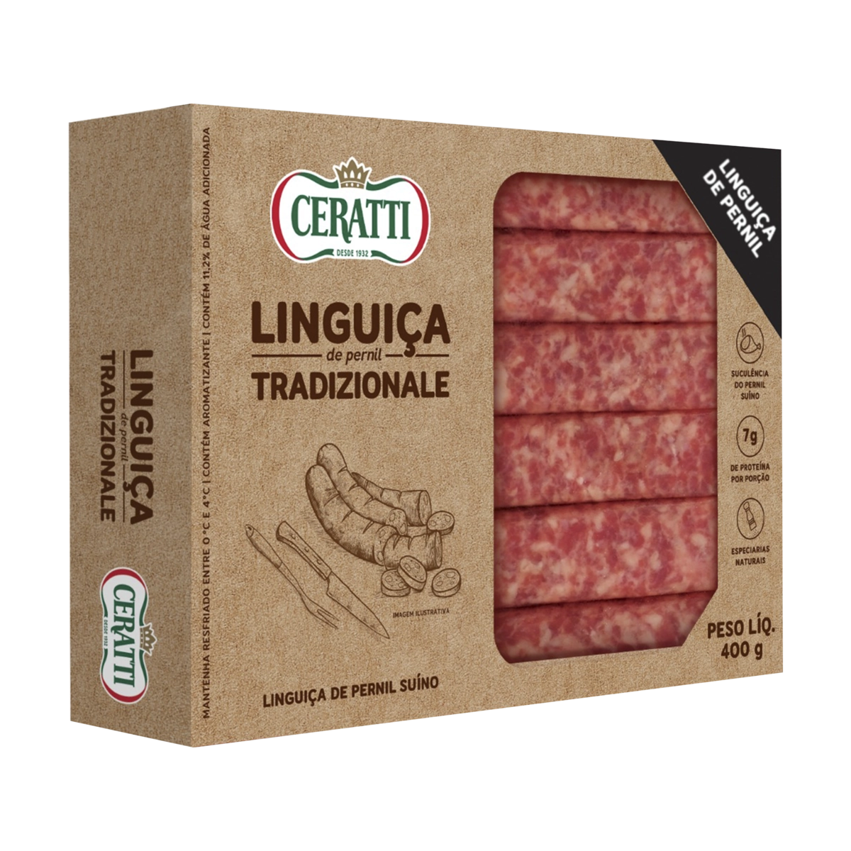 Linguiça De Pernil Suíno Tradizionale Ceratti 400g