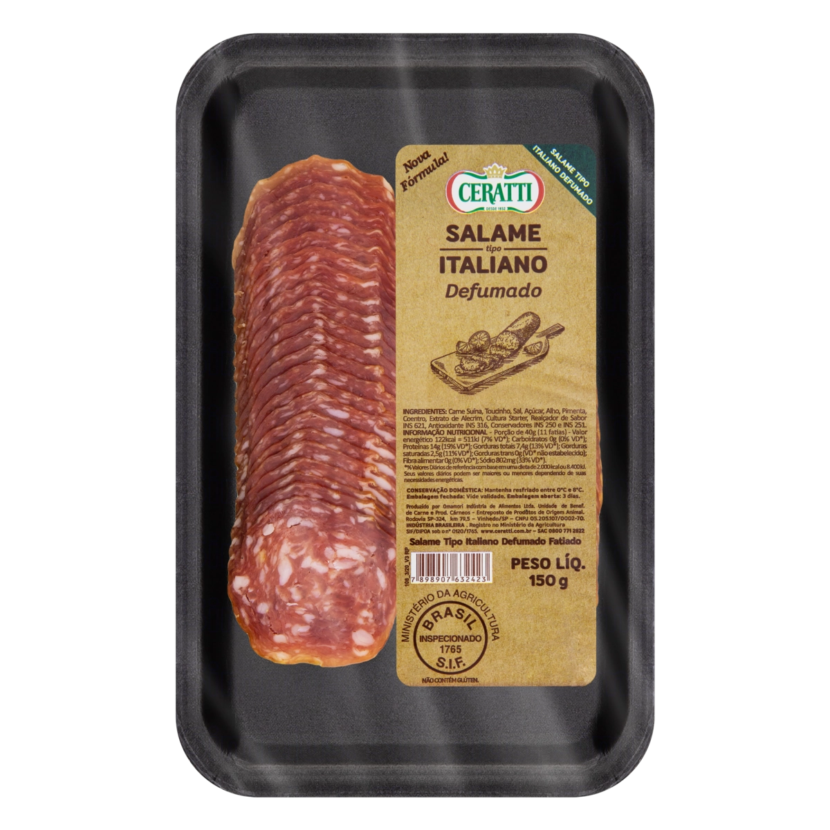Salame Italiano Defumado Fatiado Ceratti 150g