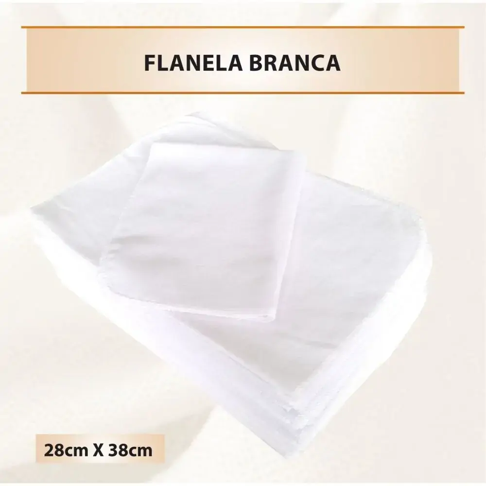 Flanelas Branca 28x38cm Flabom
