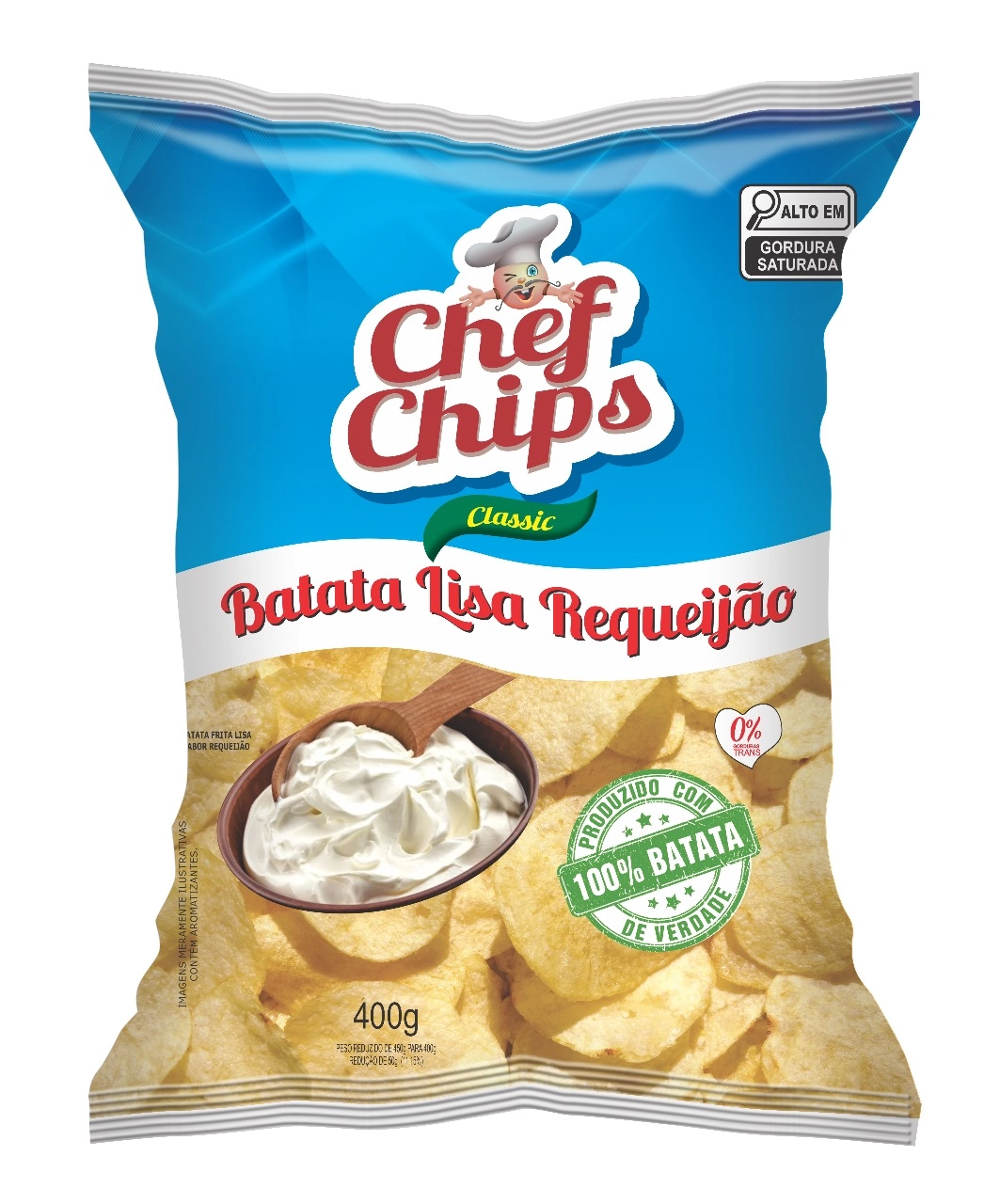 Batata Chef Chips 400g Lisa Requeijao