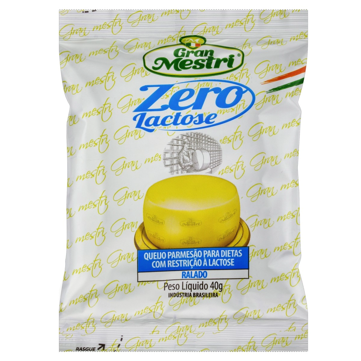 Queijo Parmesão Ralado Zero Lactose Gran Mestri Pacote 40g