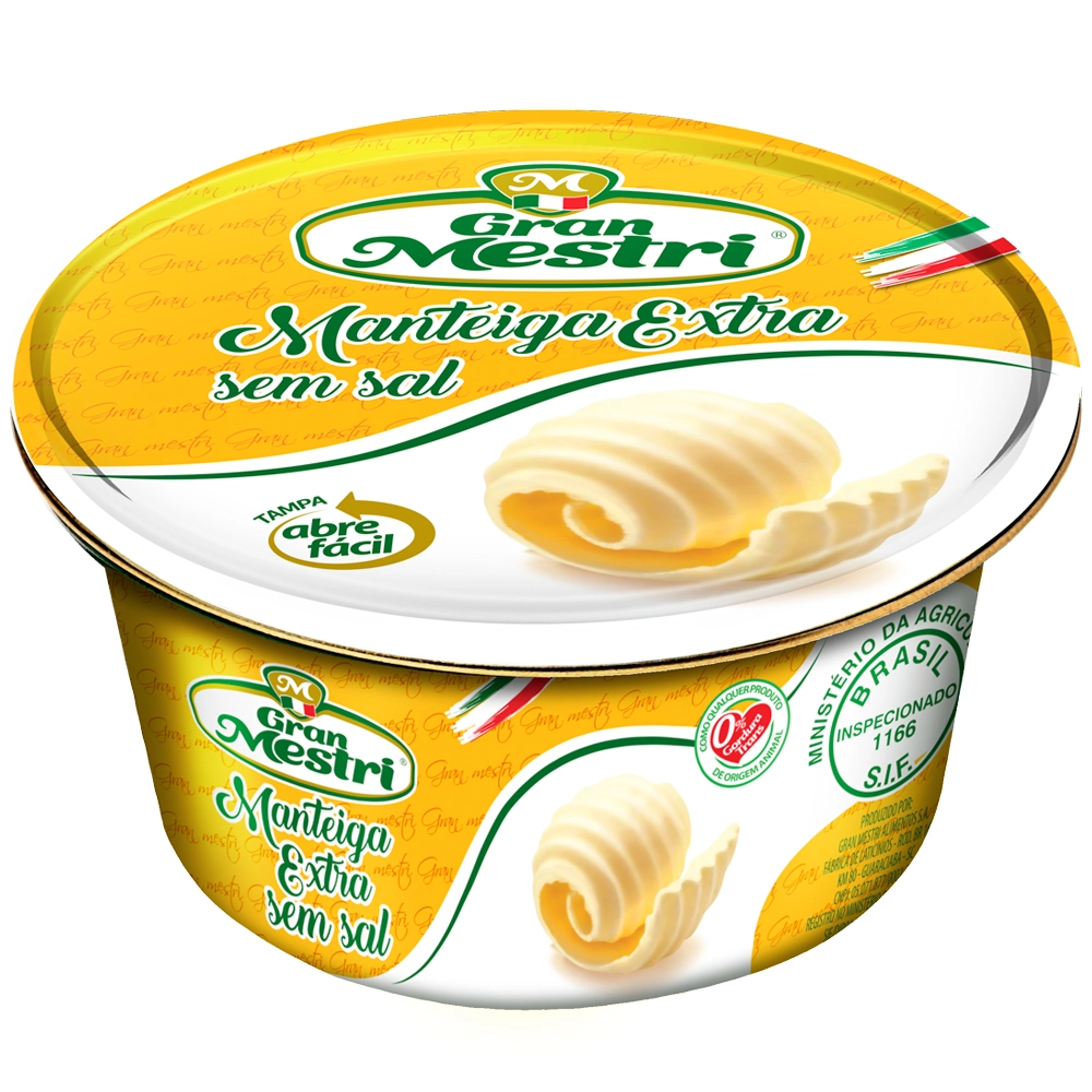Manteiga Extra sem Sal GRAN MESTRI Lata 200g
