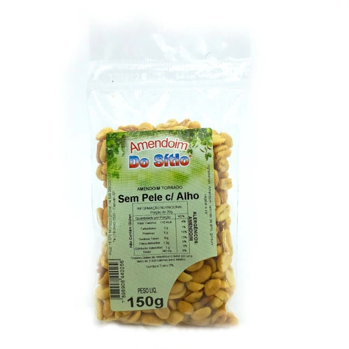 Amendoim Do Sitio Sem Pele Com Alho 150g