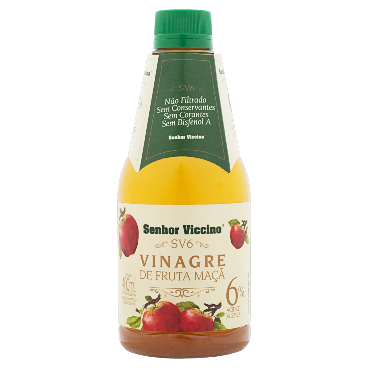 Vinagre De Maçã Senhor Viccino Sv6 Frasco 400ml