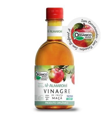 Vinagre De Maçã Orgânico Almaromi Frasco 400ml