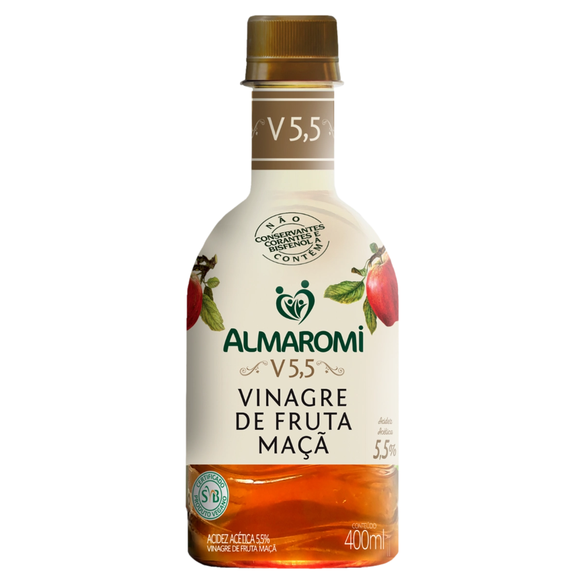 Vinagre De Maçã Acidez 5,5 Almaromi Frasco 400ml
