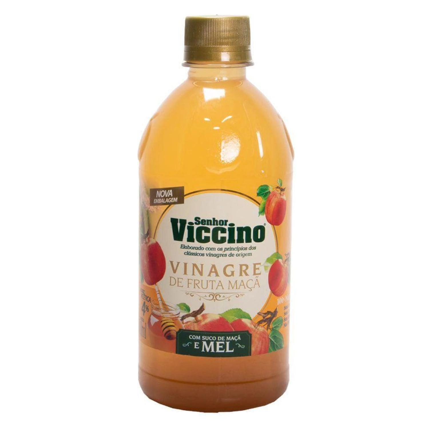 Vinagre De Maçã Com Mel Senhor Viccino Frasco 500ml