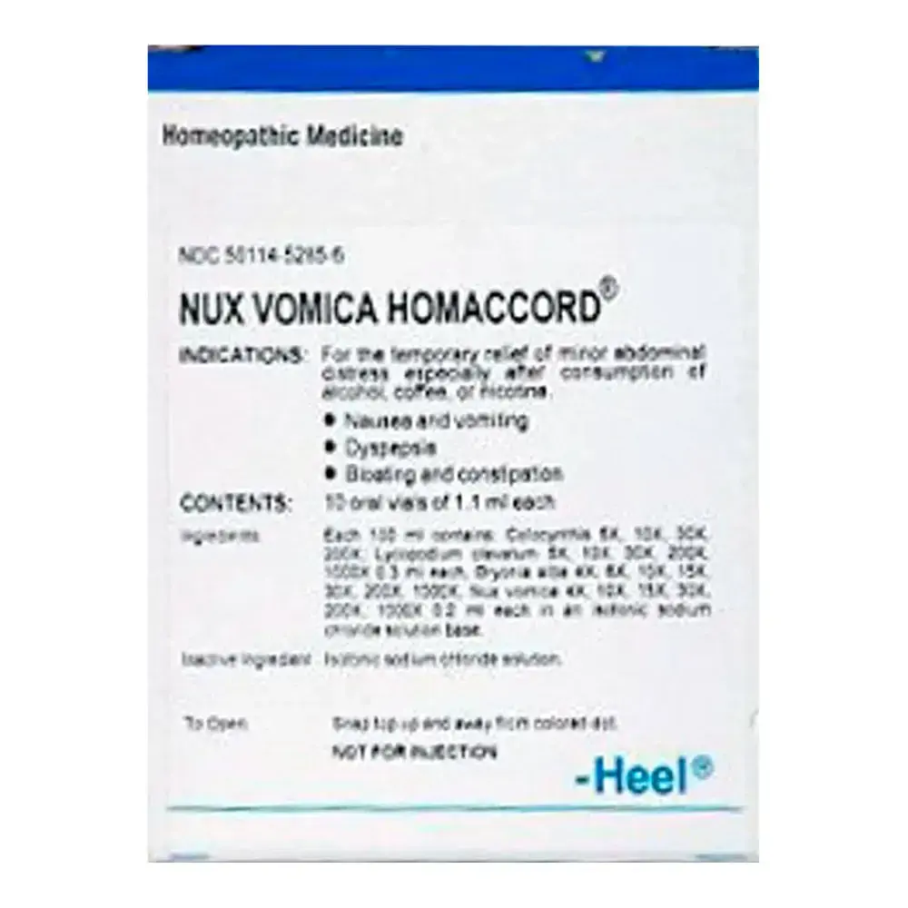 Nux Vomica Homaccord Sol Inj Caixa 10 Amp X 1,1ml