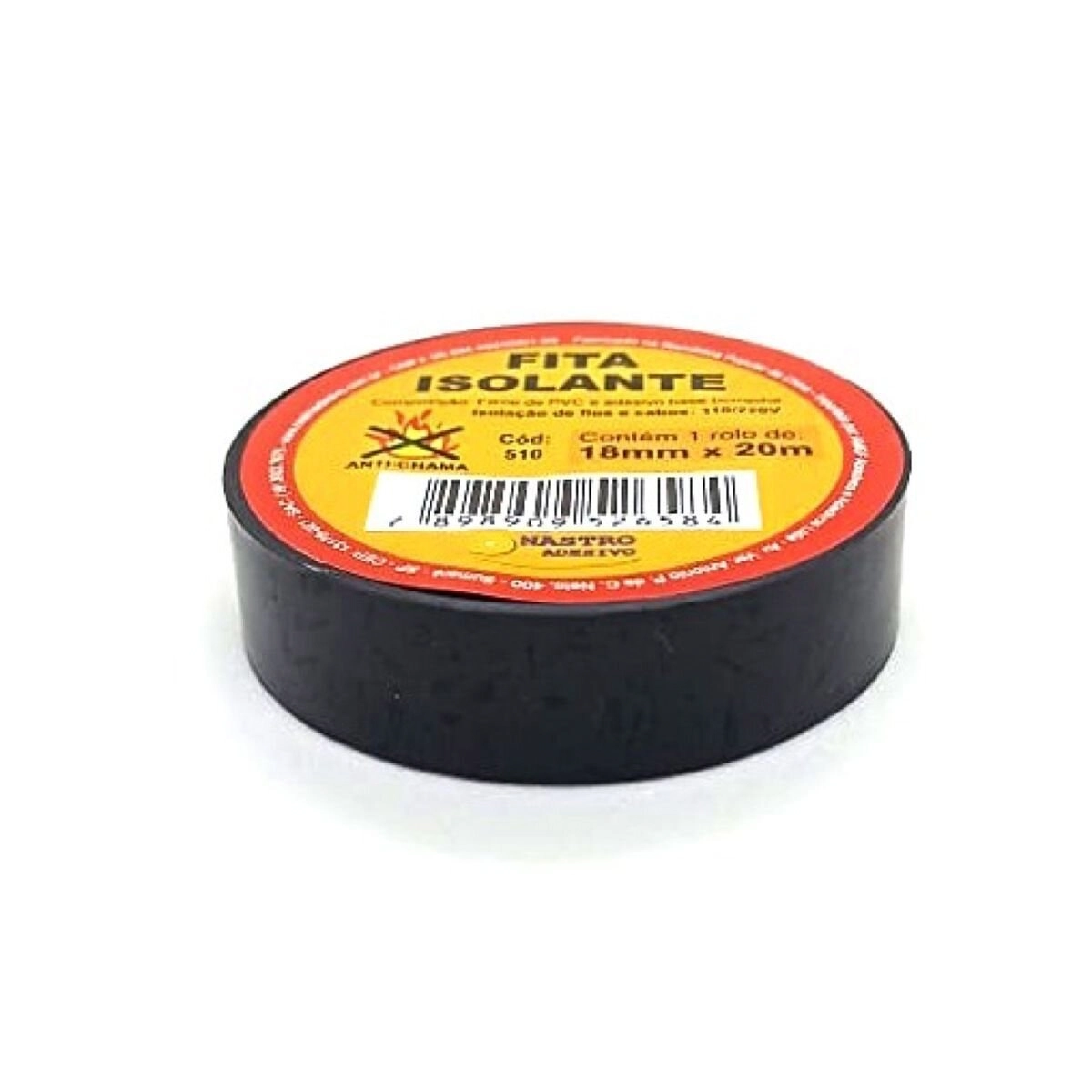 Fita Isolante Anti-chama 8510 Preta 18mmx20m Nastro
