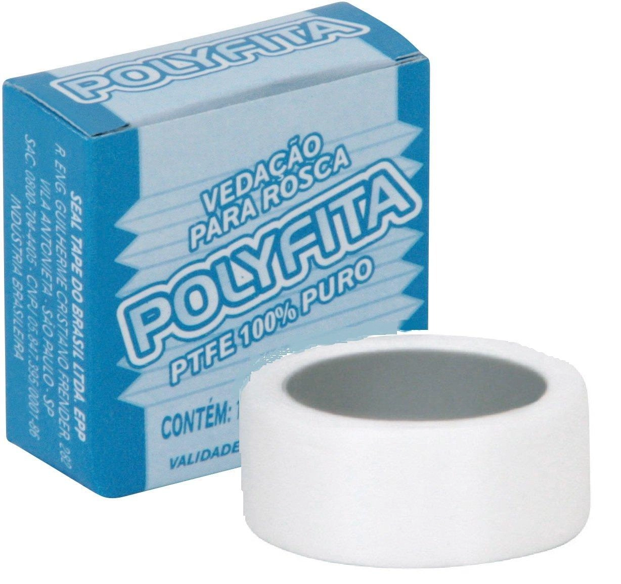 Fita Veda Rosca Branca 18mm Seal-tape - Polyfita, Tamanho: 10m
