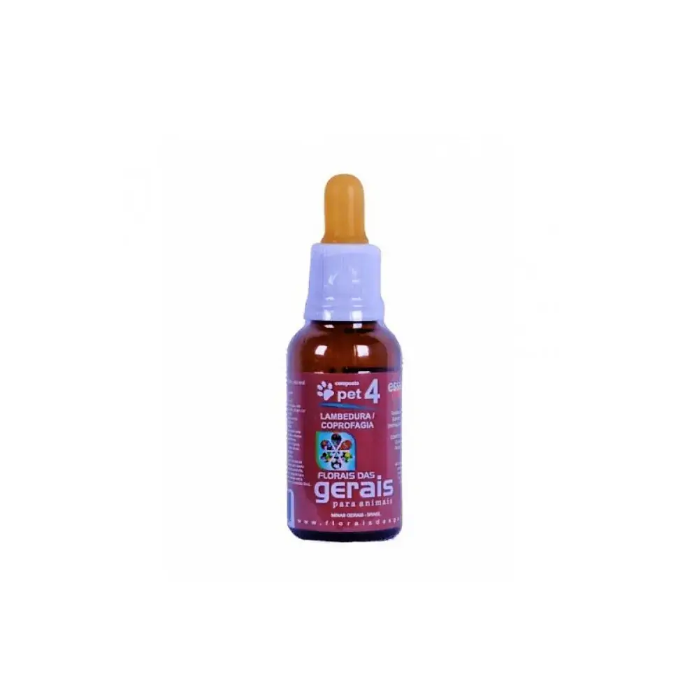 Composto Floral Pet 4 Para Lambedura E Coprofagia Florais Das Gerais 30ml