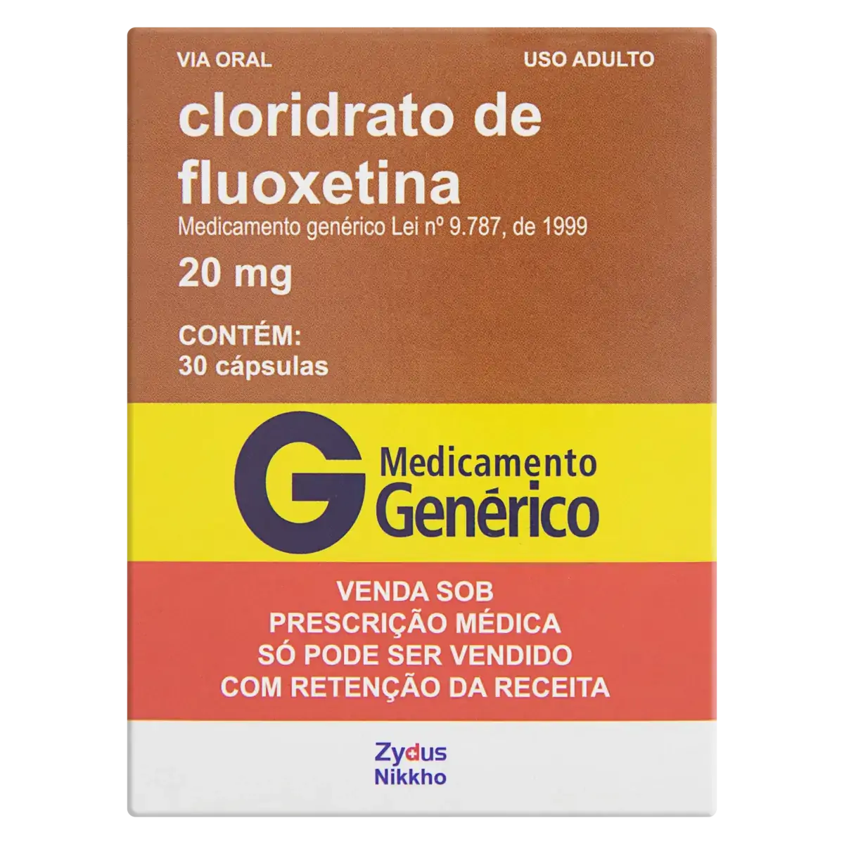 Cloridrato De Fluoxetina 20mg Zydus Nikkho Caixa 30 Cápsulas