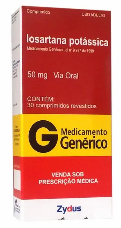 Losartana Potássica 50 Mg 30 Comprimidos Zydus Genérico