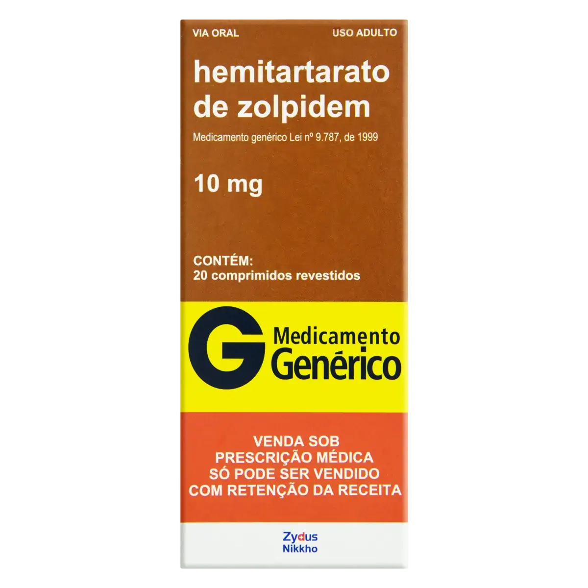 Hemitartarato De Zolpidem 10mg Zydus Nikkho Caixa 20 Comprimidos Revestidos