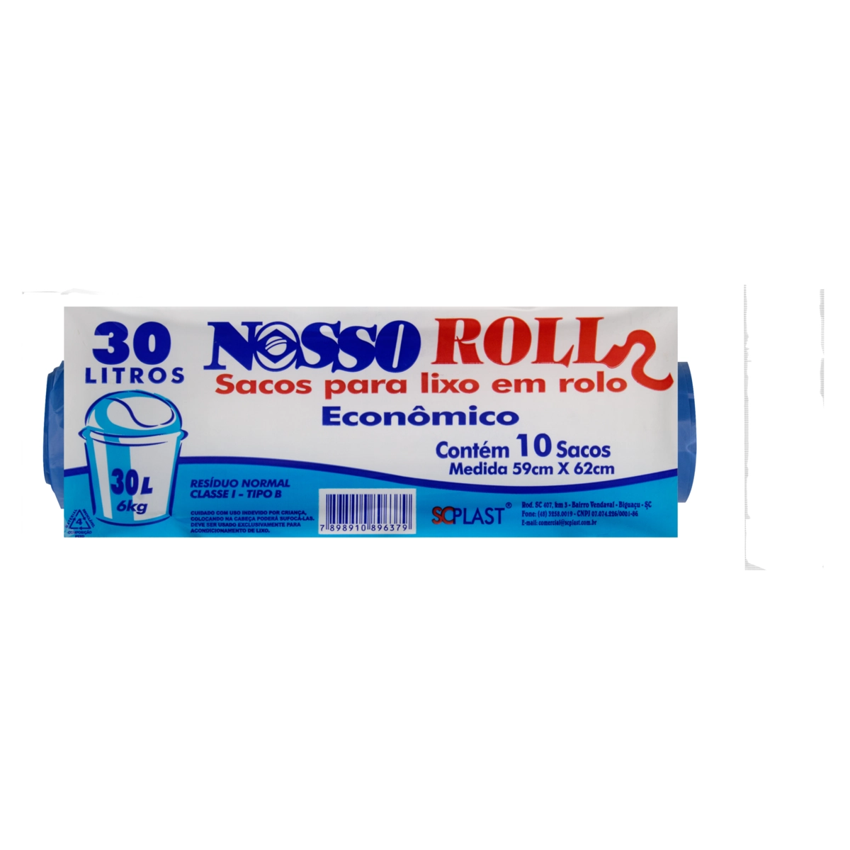 Saco De Lixo Tipo B 30l Nosso Roll 10 Unidades