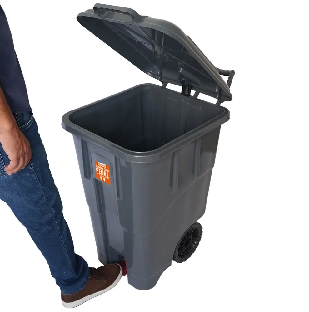 Lixeira Coletora Pedal Rodas 90l 02020502001 Antares
