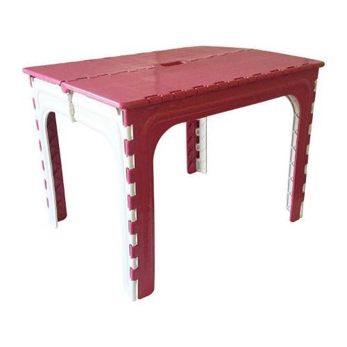 Mesa Dobrável Infantil Camping Rosa