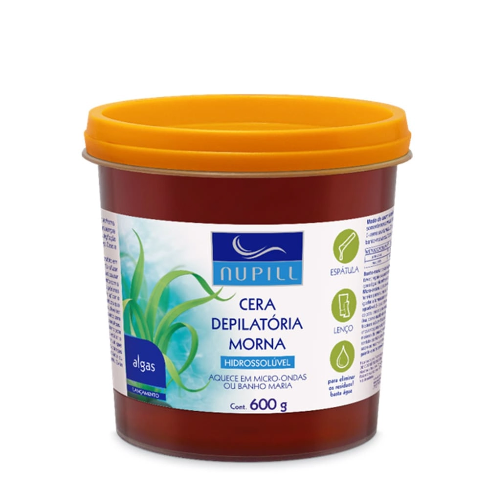 Cera Depilatoria Nupill Morna Corporal Algas Profissional 600g