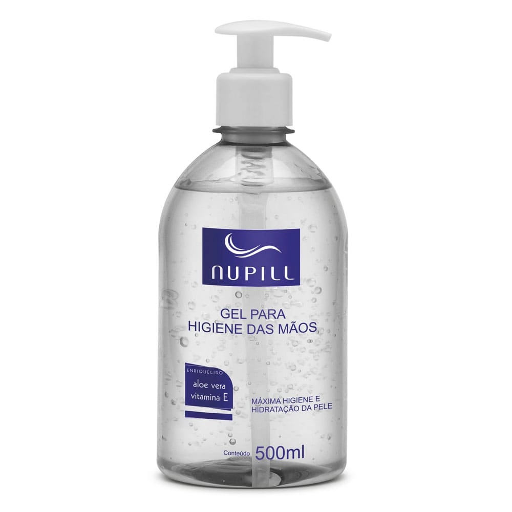 Nupill Gel Higienizador De Maos Com Hidratante E Aloe Vera 500ml