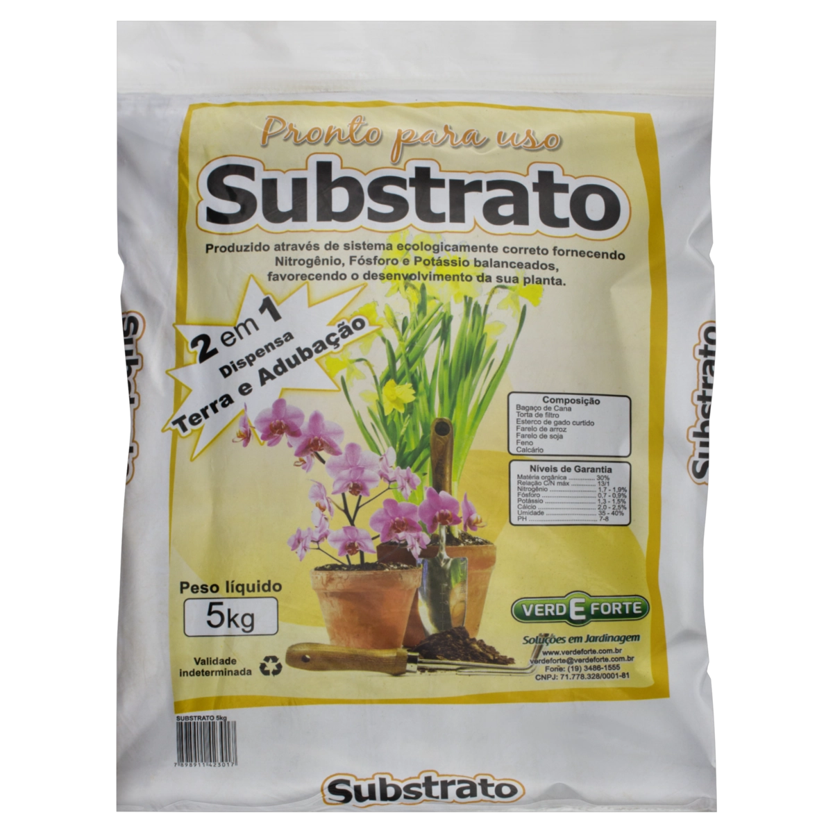 Substrato 2 em 1 VERDEFORTE Pacote 5kg