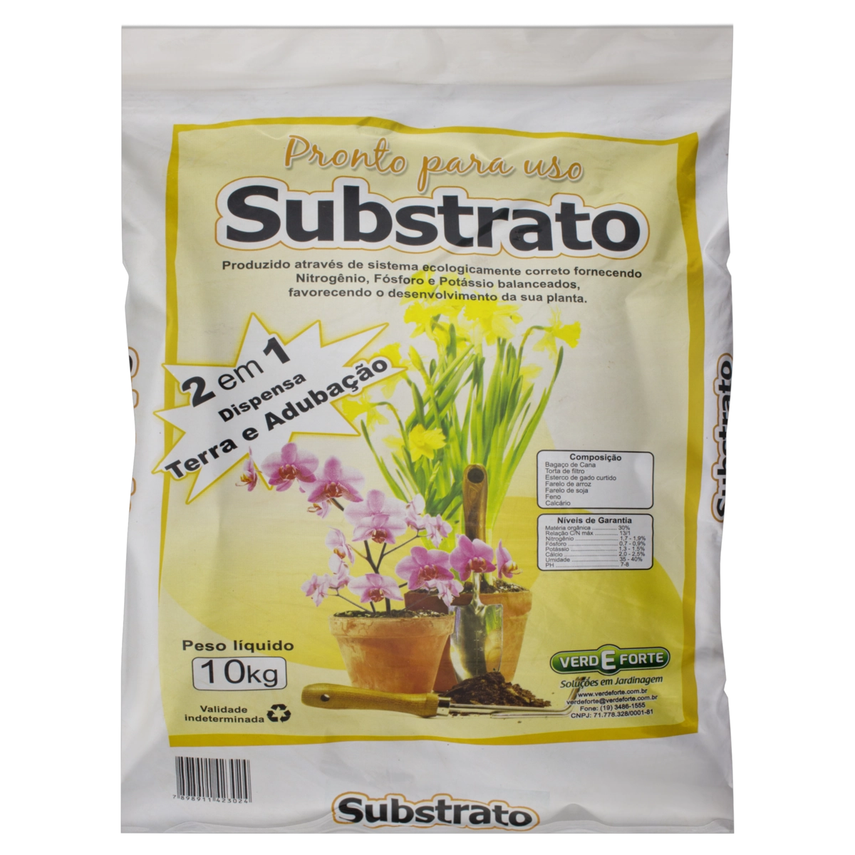 Substrato 2 em 1 VERDEFORTE Pacote 10kg