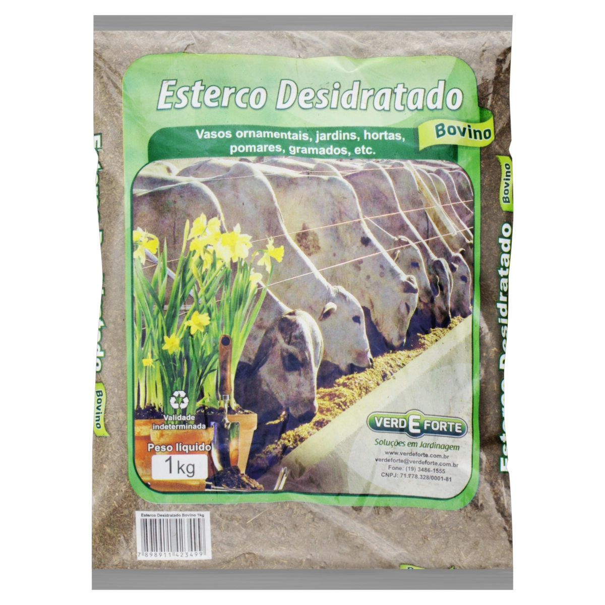 Esterco Bovino Desidratado Verde Forte Pacote 1kg