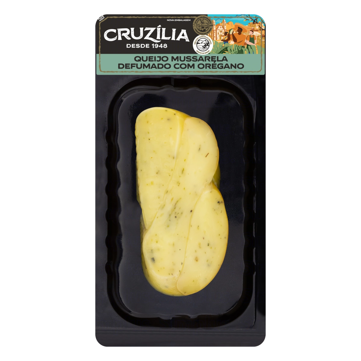 Queijo Mussarela Fracionado Defumado Com Orégano Cruzília