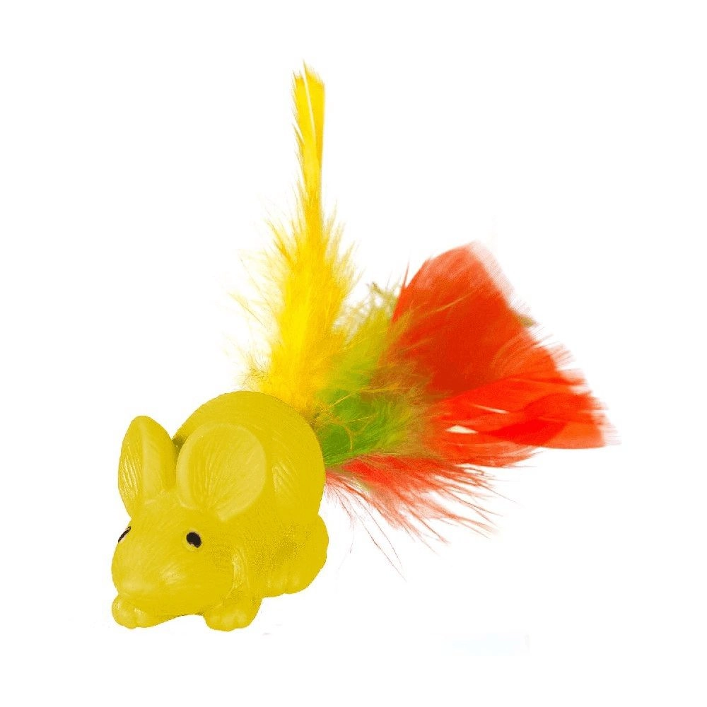 Ratinho Colorido Feltro C/ Penas Un