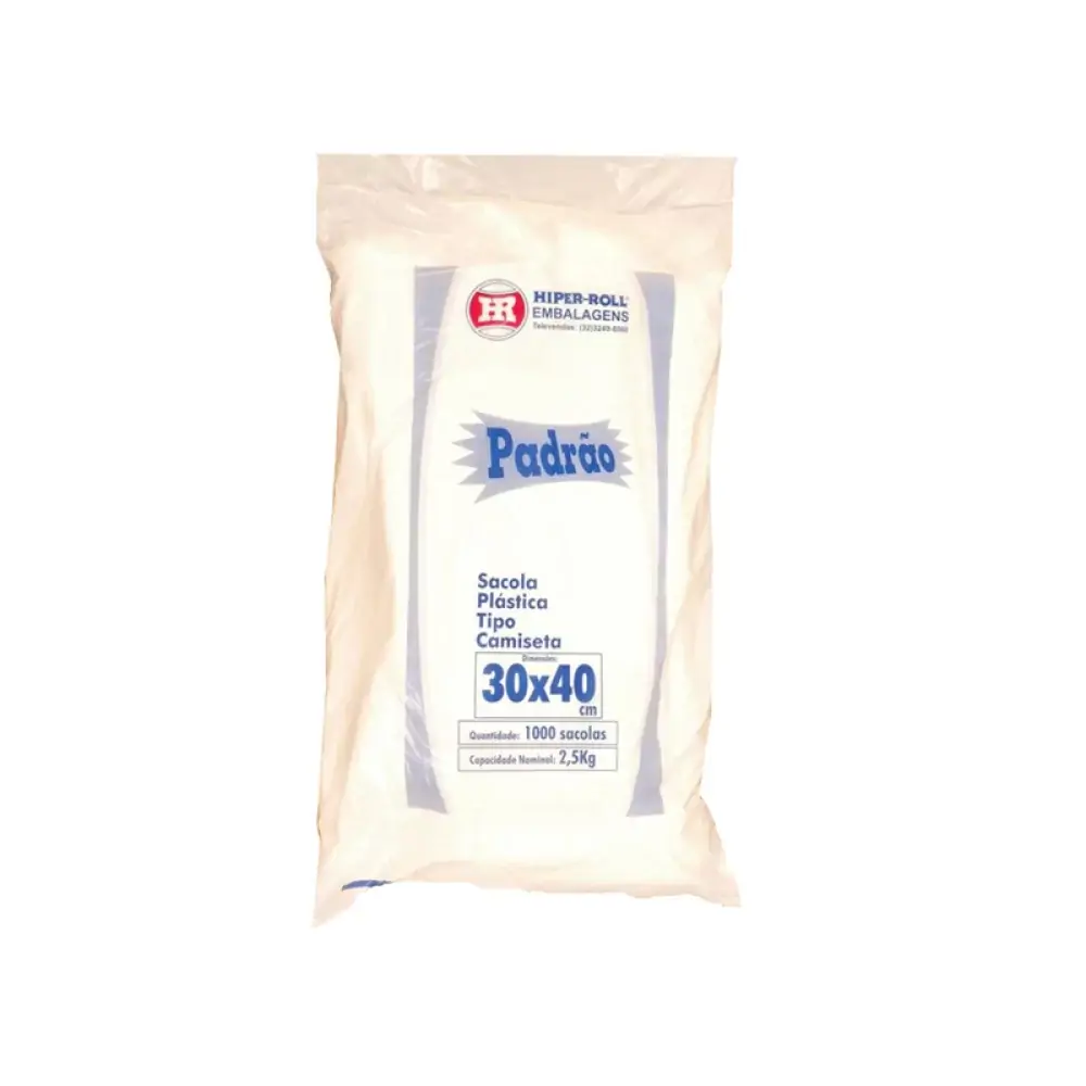 Sacola Camiseta Branca 30x40 Hiperrol