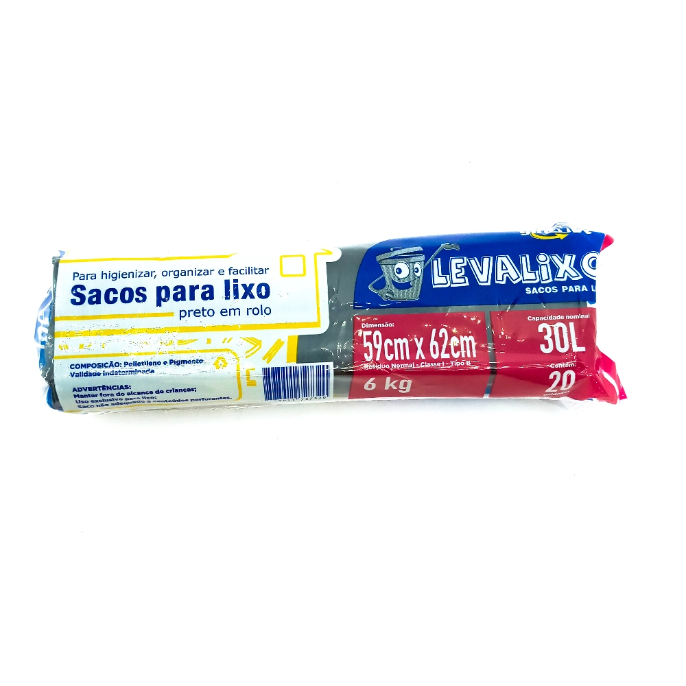 Saco Lixo Giromix Preto Rolo 30 Lts
