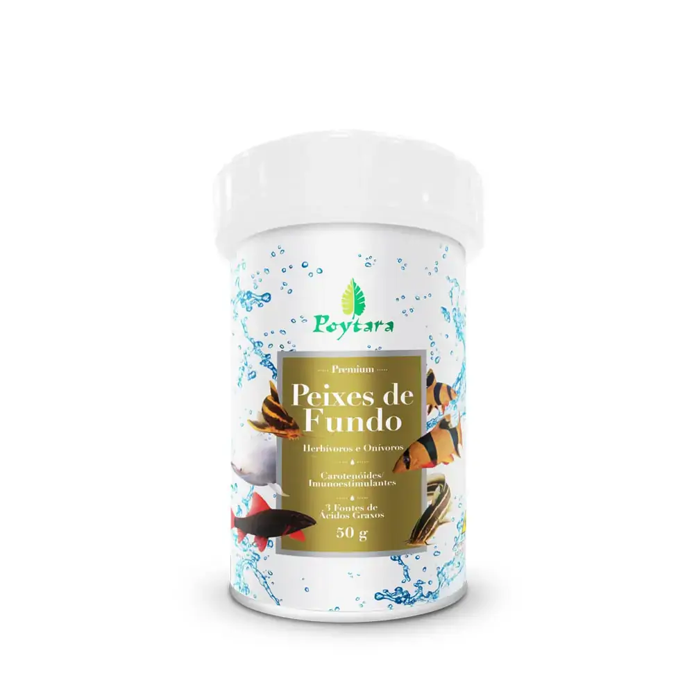 Ração Peixes Fundo Poytara 50g