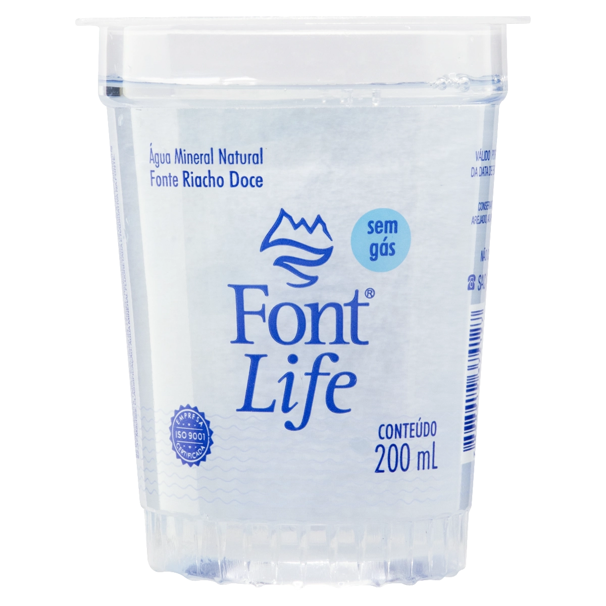 água Mineral Natural Sem Gás Font Life Copo 200ml