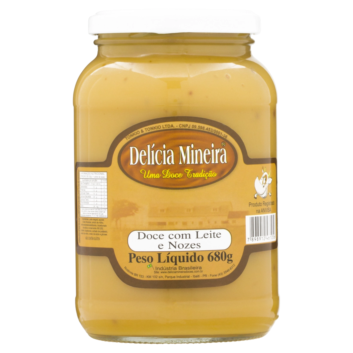 Doce De Leite Com Nozes Delícia Mineira Vidro 680g
