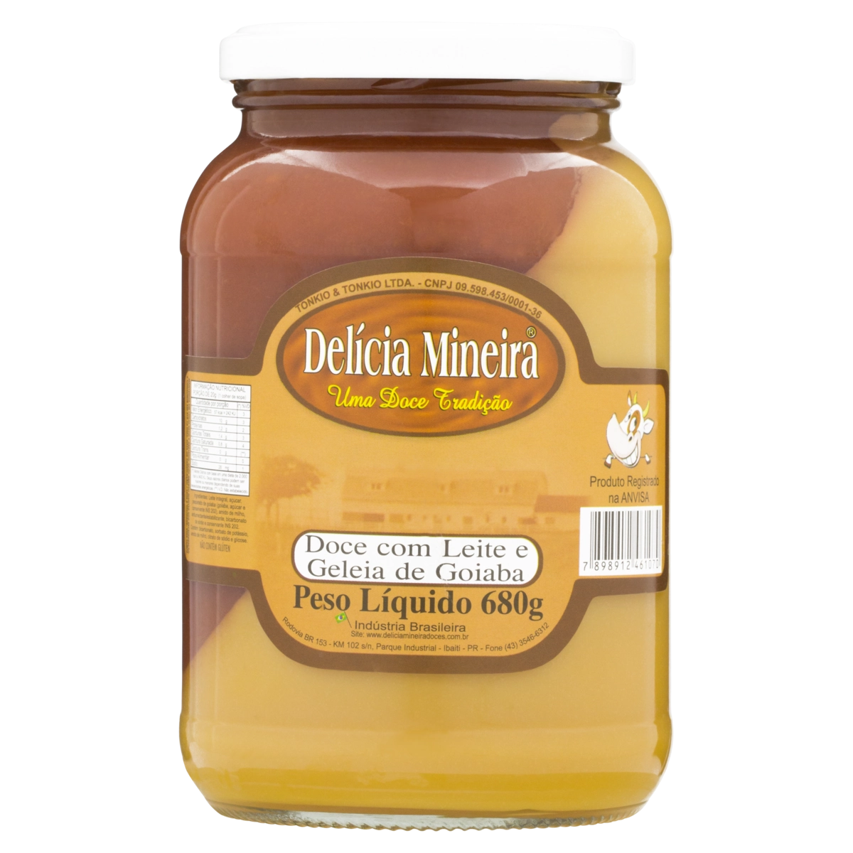 Doce De Leite Com Geleia De Goiaba Delícia Mineira Vidro 680g