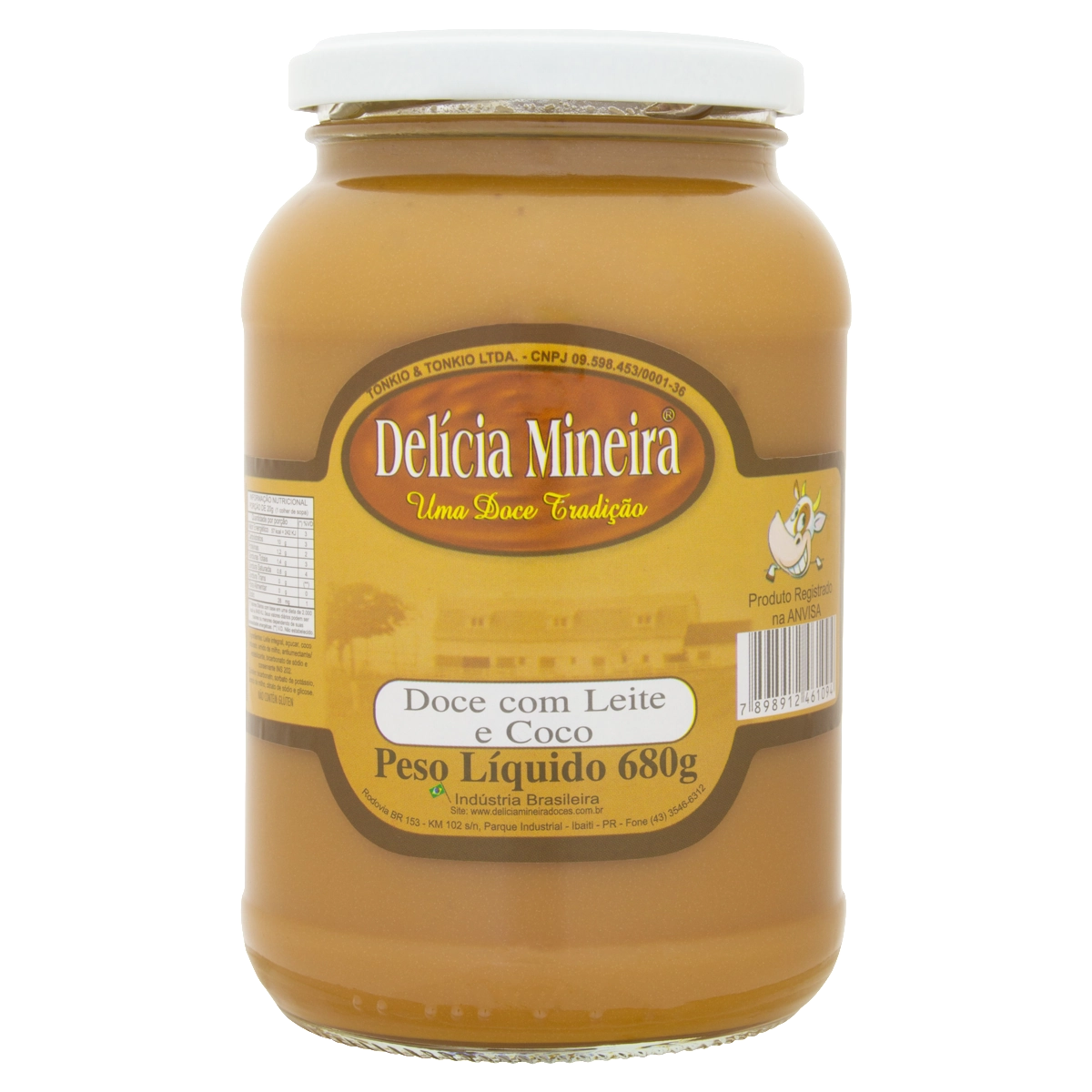 Doce De Leite Com Coco Delícia Mineira Vidro 680g