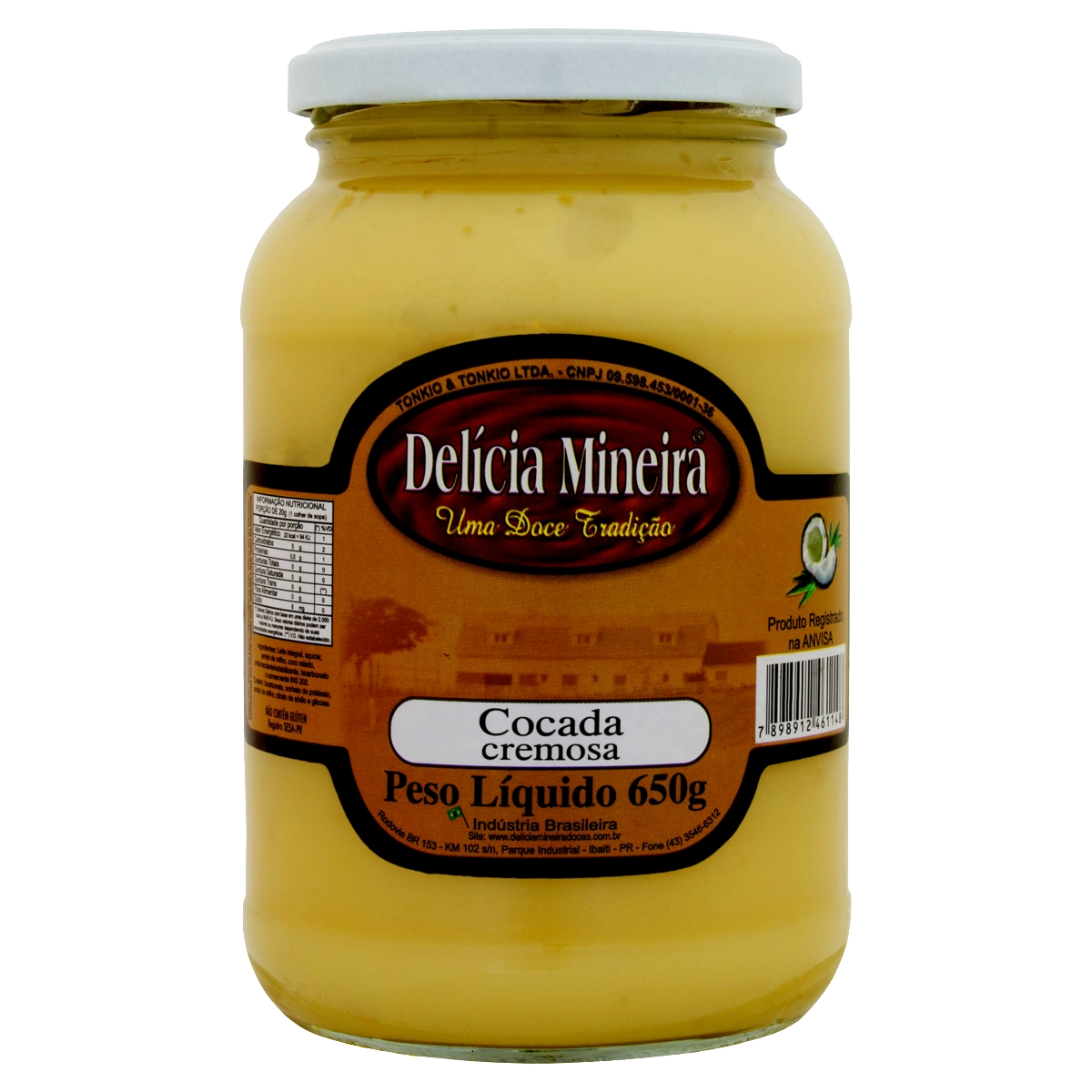 Cocada Cremosa Delícia Mineira Vidro 650g