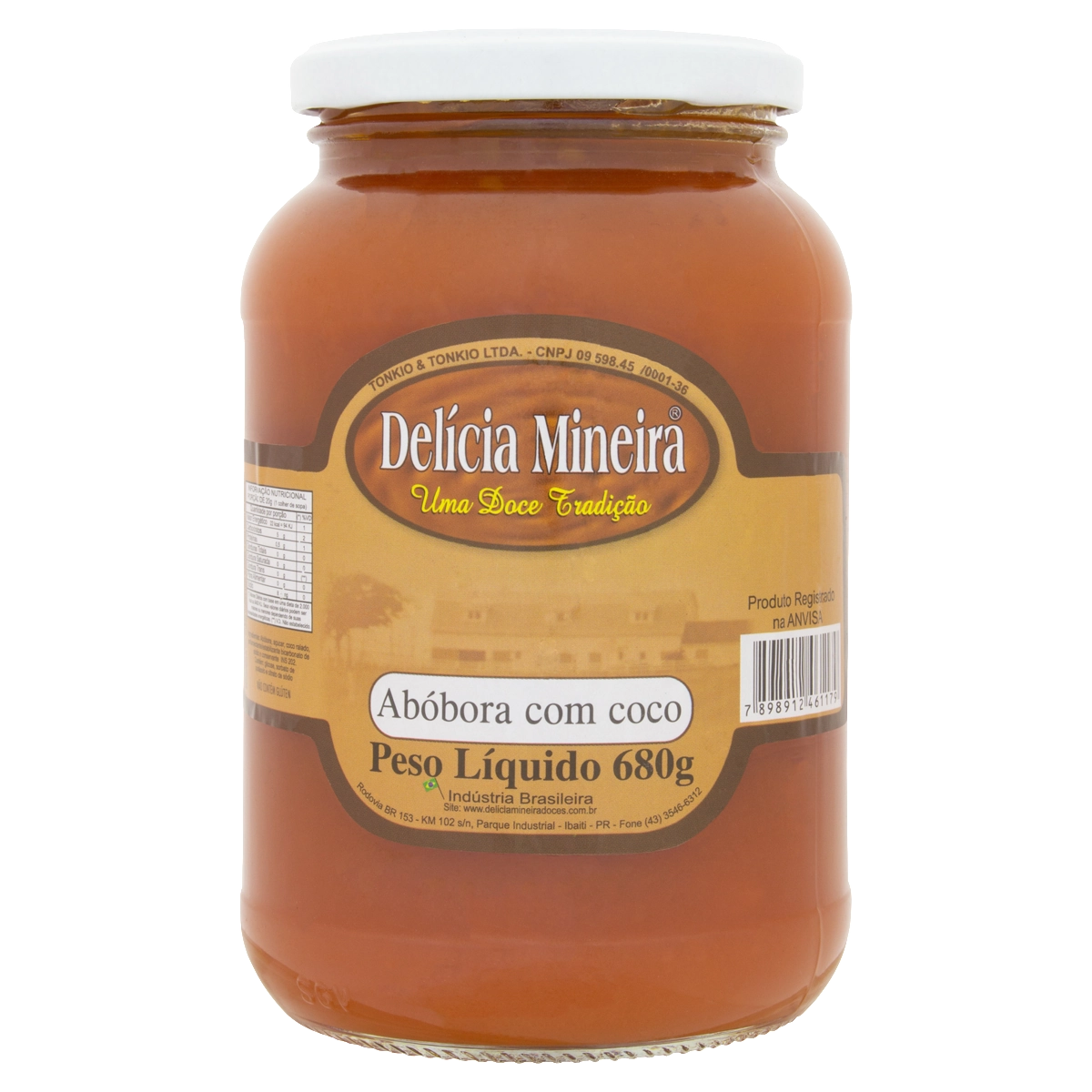 Doce Abóbora Com Coco Delícia Mineira Vidro 680g