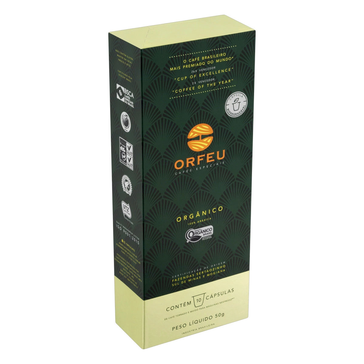 Cápsulas de Café ORFEU Orgânico com 10 Unidades 50g