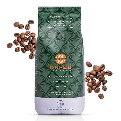Café Torrado Em Grãos Descafeinado Orfeu Pacote 250g