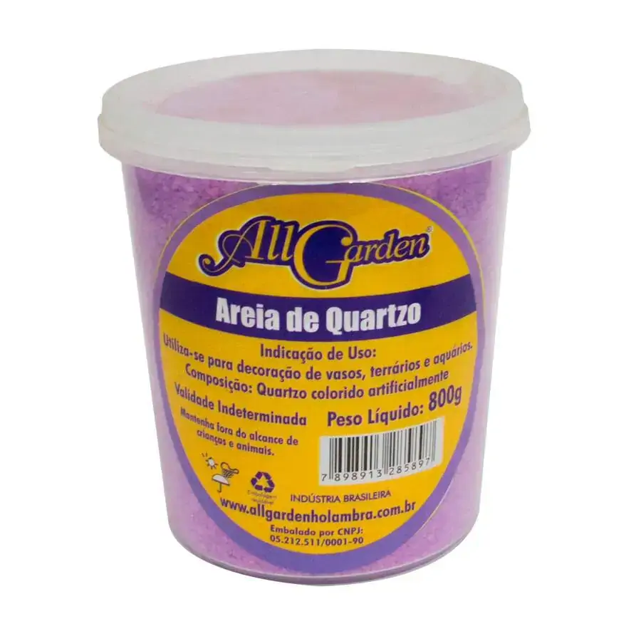 Areia De Quartzo All Garden 800gr Lilas